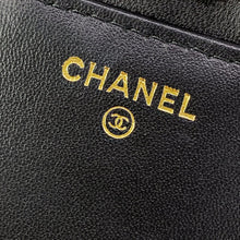 Load image into Gallery viewer, Chanel Lambskin Wallet on a Chain Black White