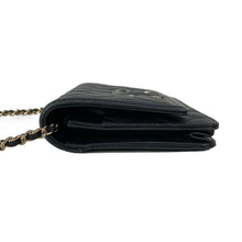 Load image into Gallery viewer, Chanel Caviar Filigree Wallet on a Chain Black