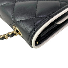 Load image into Gallery viewer, Chanel Lambskin Wallet on a Chain Black White