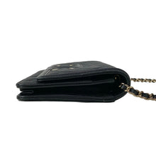 Load image into Gallery viewer, Chanel Caviar Filigree Wallet on a Chain Black