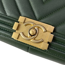 Load image into Gallery viewer, Chanel Boy Chevron Medium Flap Olive Green