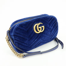Load image into Gallery viewer, Gucci Marmont Small Velvet Royal Blue