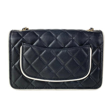 Load image into Gallery viewer, Chanel Lambskin Wallet on a Chain Black White