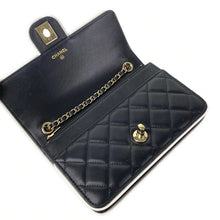 Load image into Gallery viewer, Chanel Lambskin Wallet on a Chain Black White