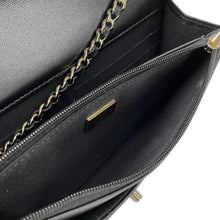 Load image into Gallery viewer, Chanel Lambskin Wallet on a Chain Black White