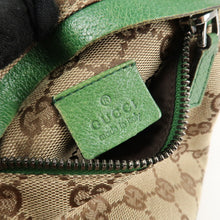 Load image into Gallery viewer, Gucci Monogram Web Double Pocket Belt BumBag Green