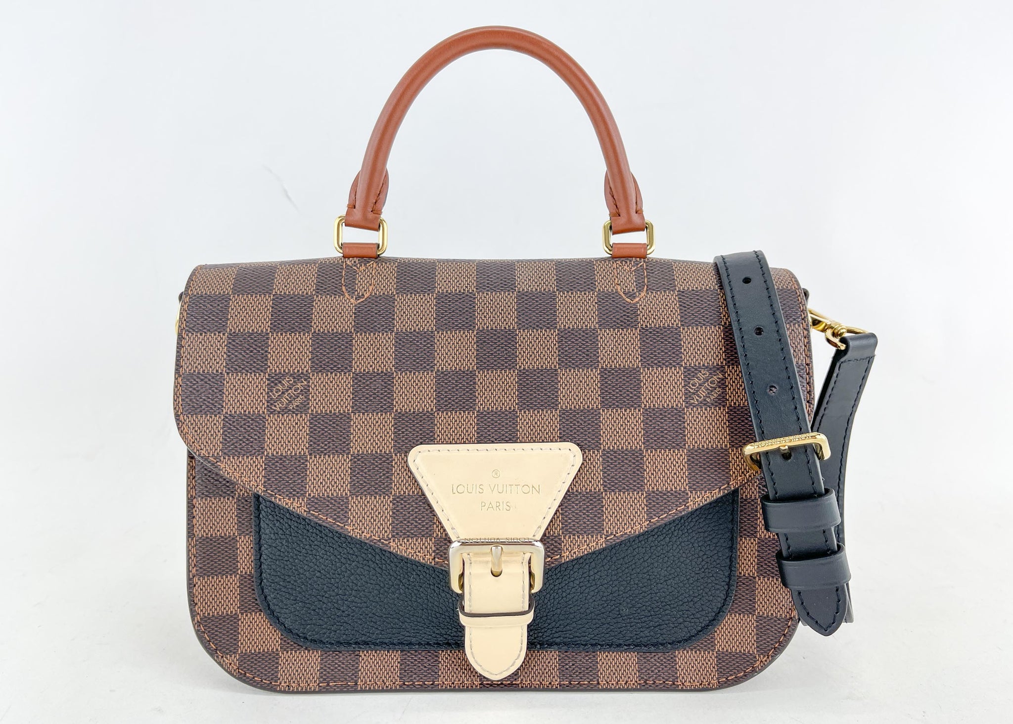 Dark Brown damier Ebene Leather Strap for LV Louis Vuitton 