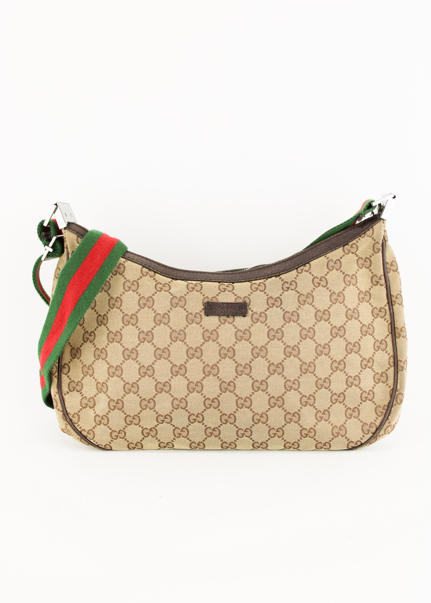 Authenticated Used Gucci Shoulder Bag Black 122790 Canvas Leather