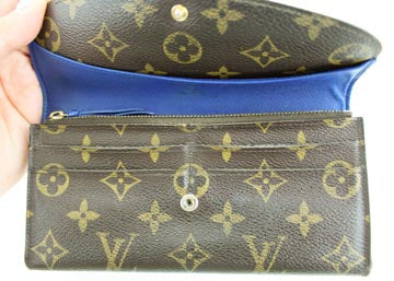Emilie leather wallet Louis Vuitton Blue in Leather - 33658921