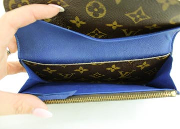 Emilie leather wallet Louis Vuitton Blue in Leather - 20015976