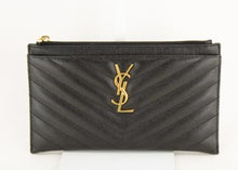 Load image into Gallery viewer, YSL Calfskin Leather Clutch Black