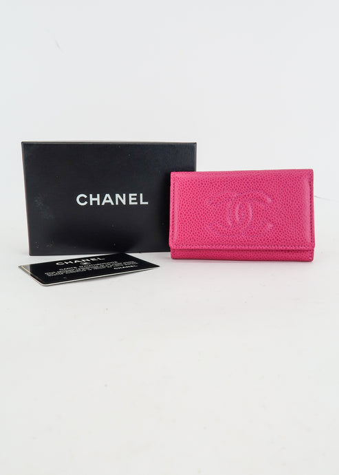 Chanel Caviar 6 Key Holder Pink