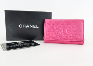 Chanel Caviar 6 Key Holder Pink