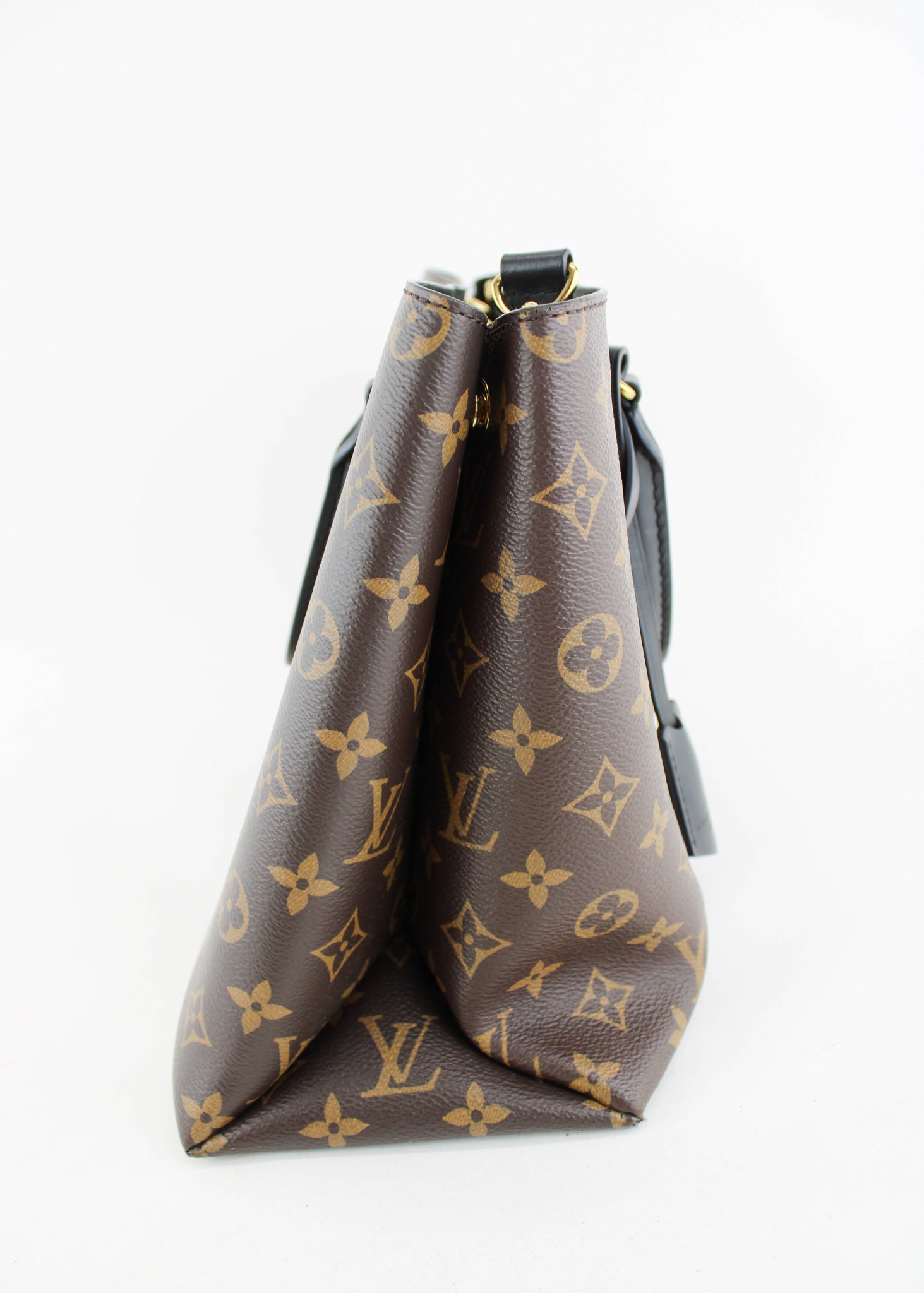 LOUIS VUITTON Authentic Women's Monogram Flower Tote Bag Brown Leather  M43550