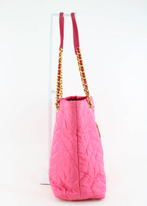 Prada Nylon Leather Chain Tote Pink