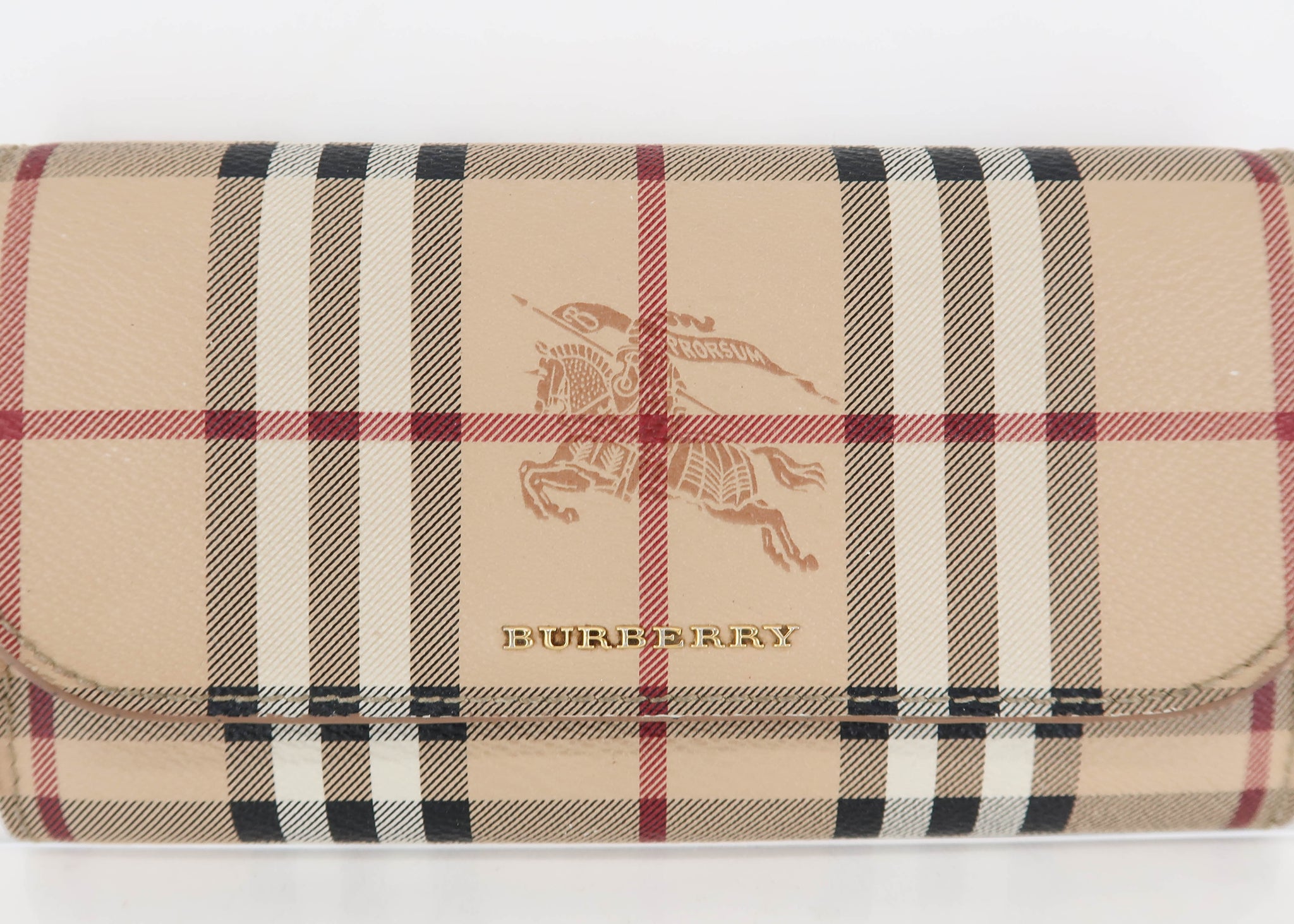 Burberry Haymarket Check and Two-tone Leather Card Case