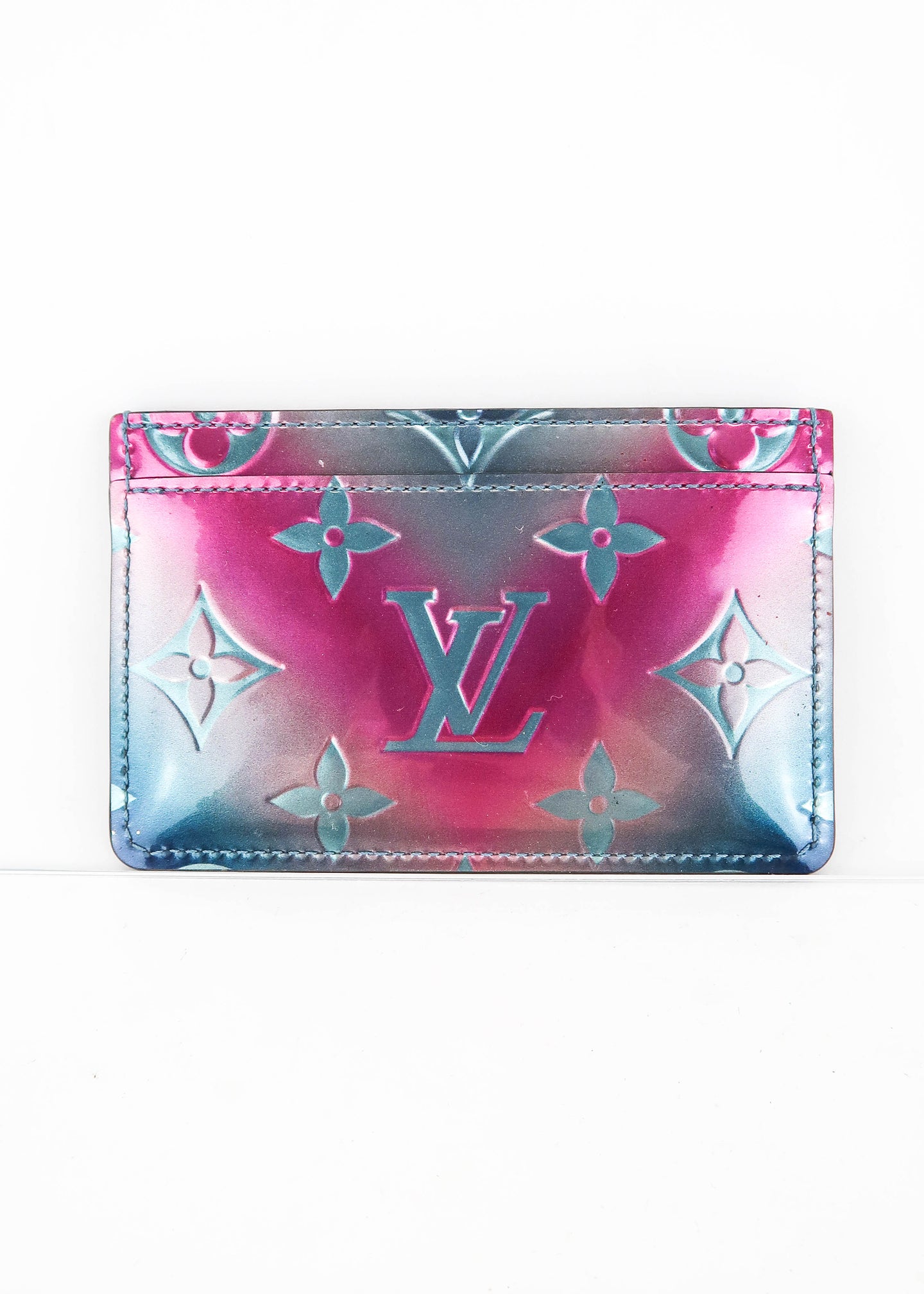 💯 Louis Vuitton Vernis Reade Custom Light Blue Metallic Wallet on