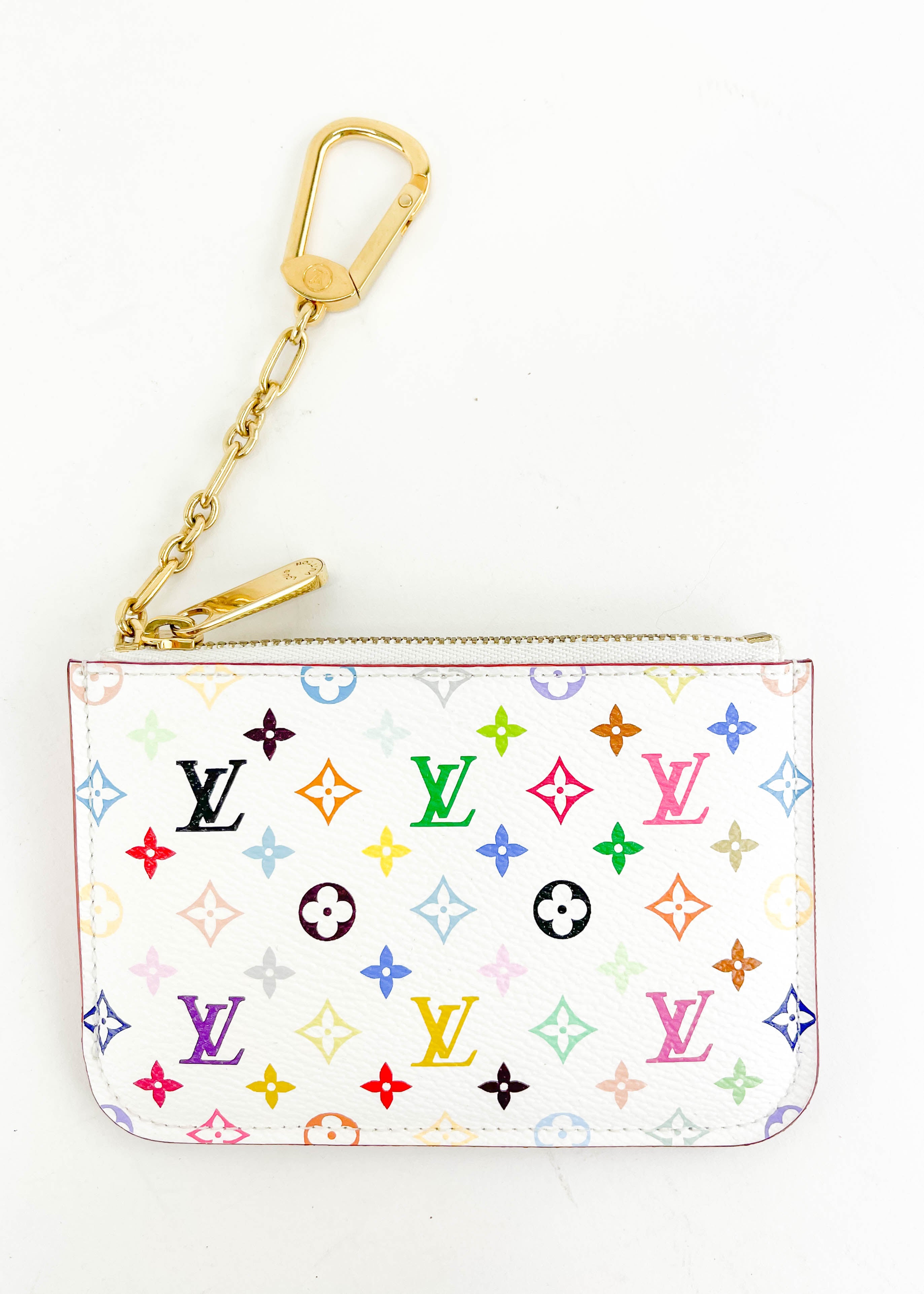 Coin Purse Louis Vuitton White Wallet With Colored Letters Louis