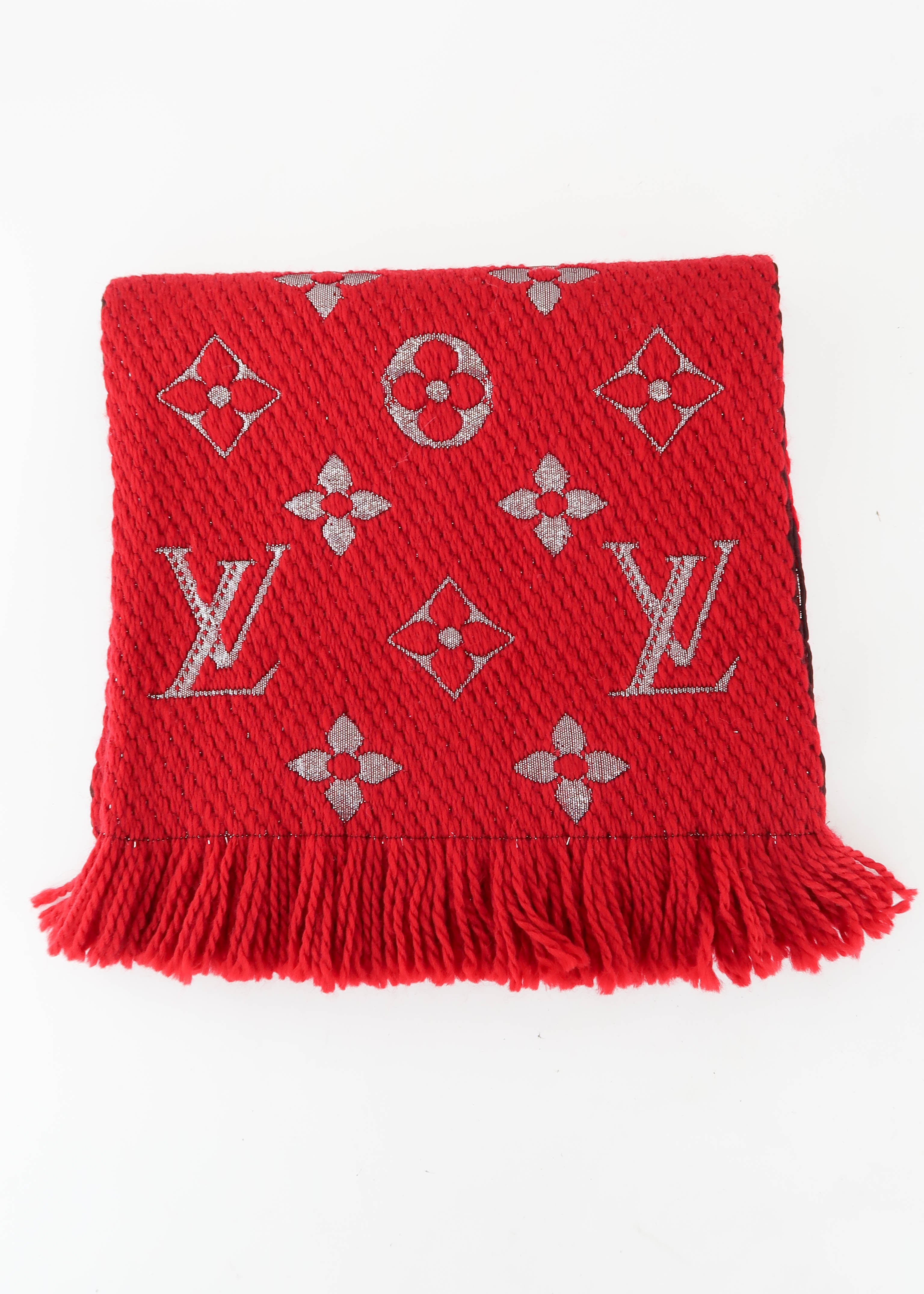vuitton scarf red