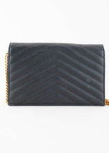 Load image into Gallery viewer, YSL Chevron Wallet on a Chain Black