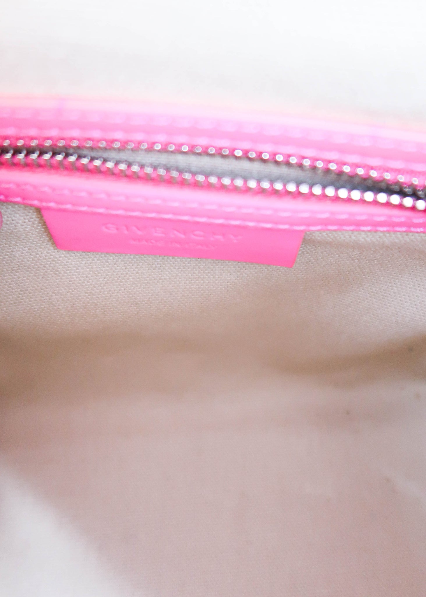 Givenchy Shiny Lord Calfskin Mini Antigona Neon Pink