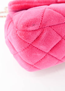 Chanel Quilted Velvet Pearl Crush Neon Pink
