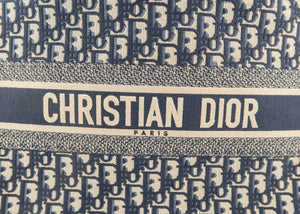 Dior Small Book Tote Navy Oblique