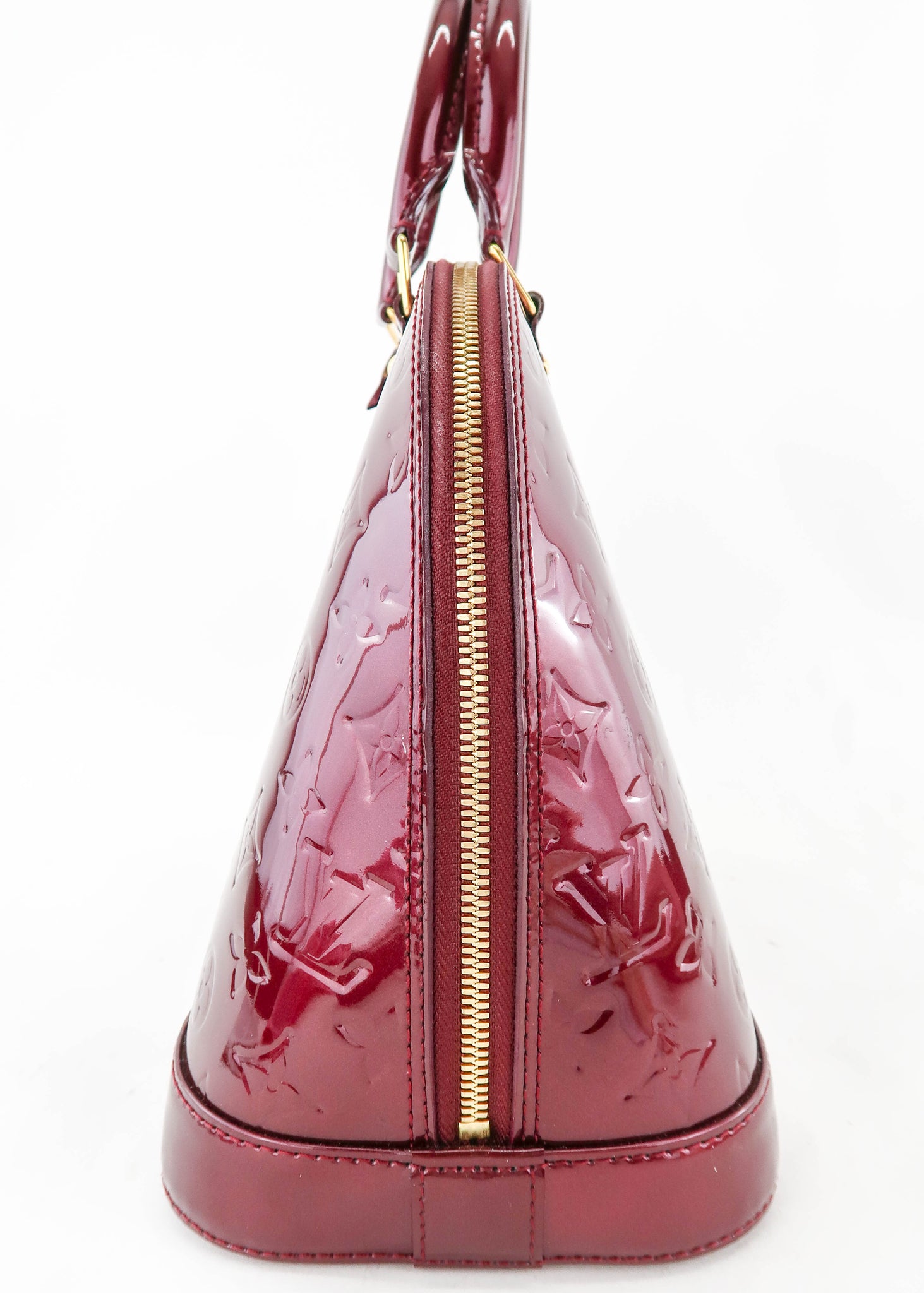 Louis Vuitton Vernis Alma GM - Burgundy Handle Bags, Handbags - LOU554149
