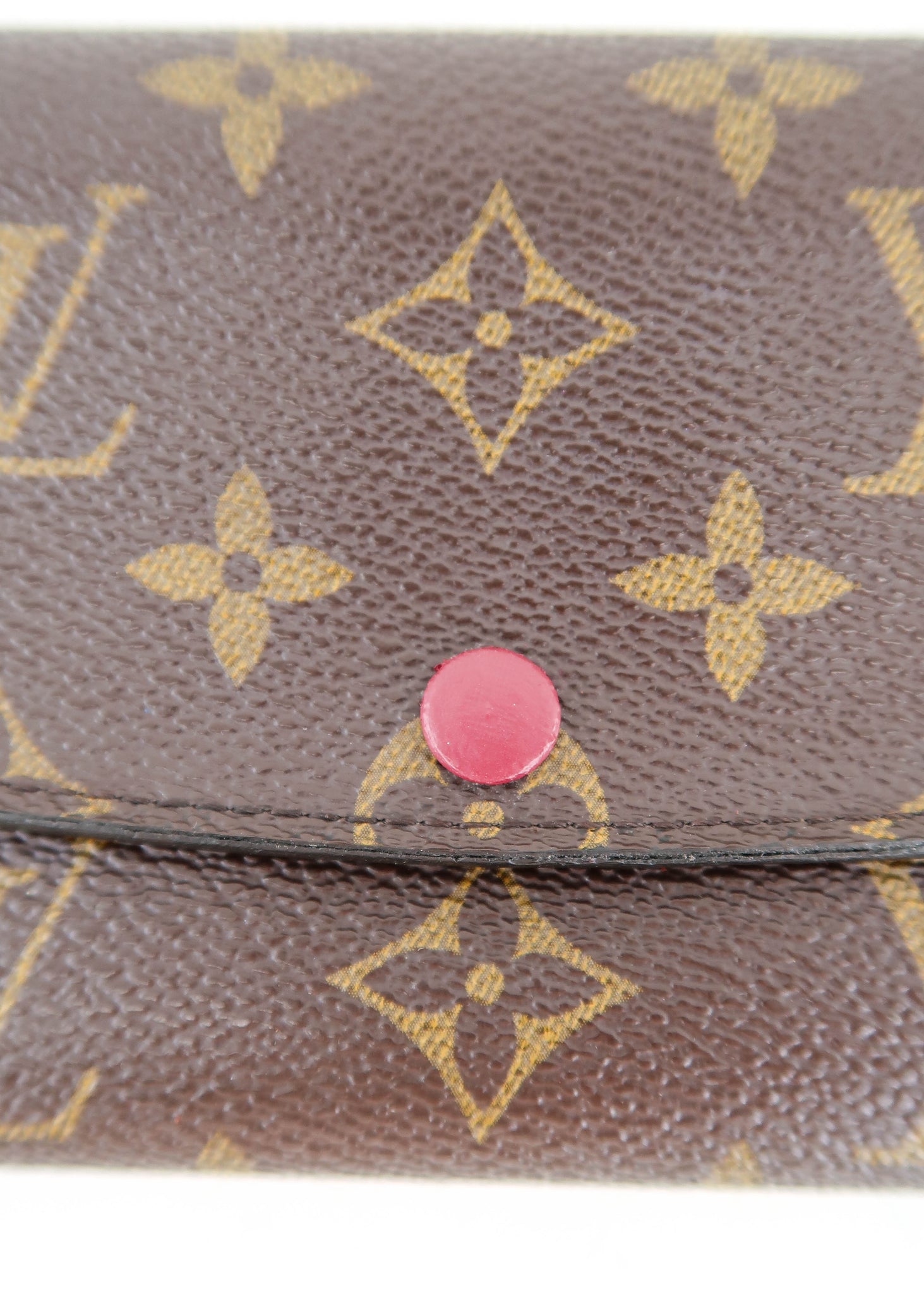 NWT Louis Vuitton Emilie Wallet, Monogram and Light Pink Coated
