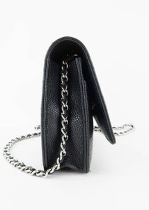 CHANEL Caviar Wallet on a Chain Black