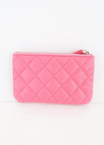 Chanel Caviar Classic O Case Pouch Pink