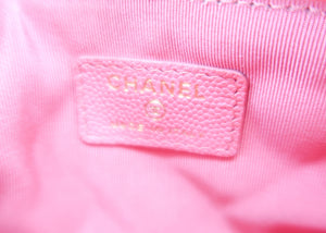 Chanel Caviar Classic O Case Pouch Pink