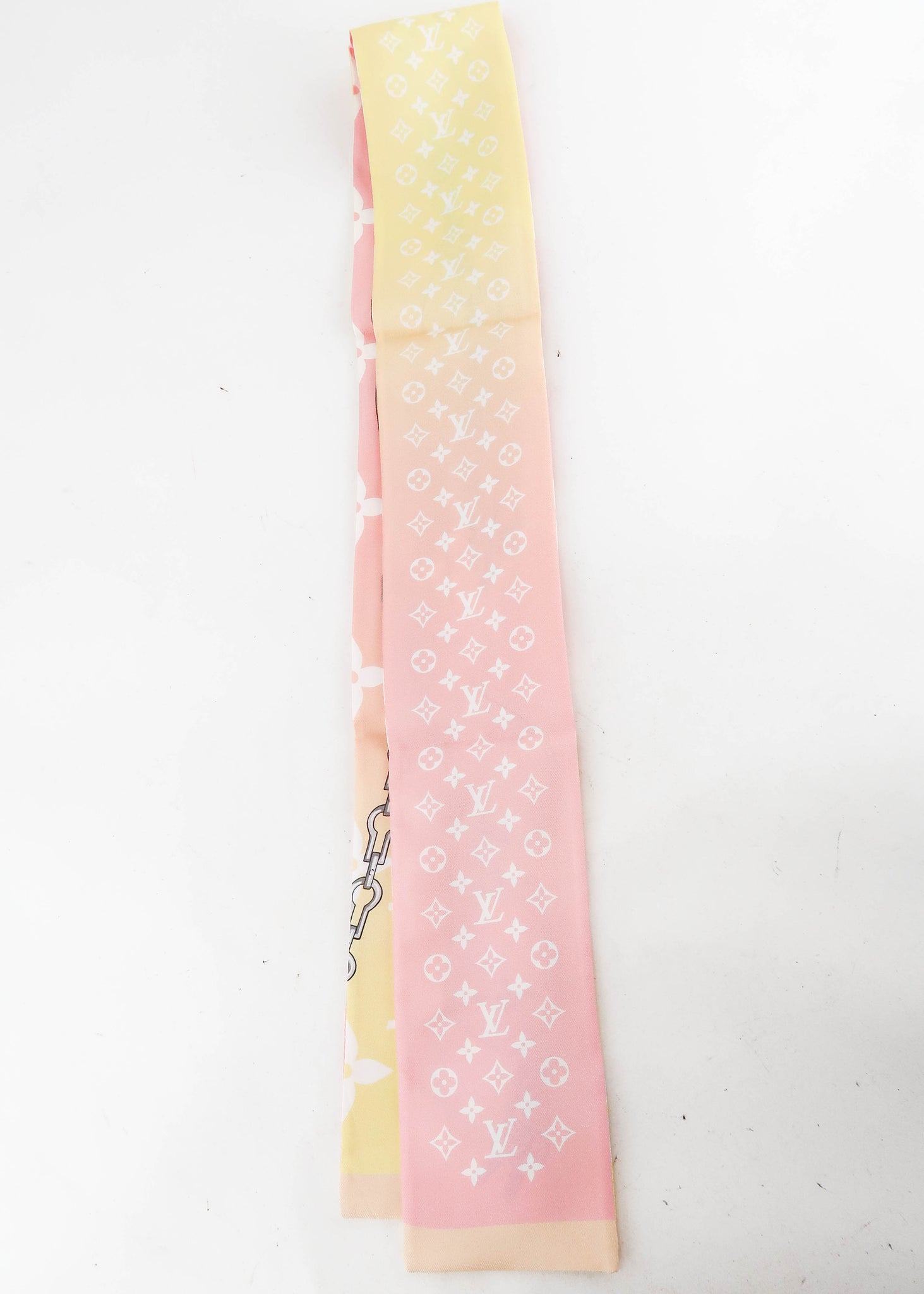 Louis Vuitton Pink Yellow Silk Gradient By The Pool Bandeau Scarf