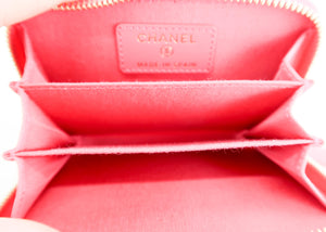 Chanel Goatskin Quilted 19 Compact Wallet Pink