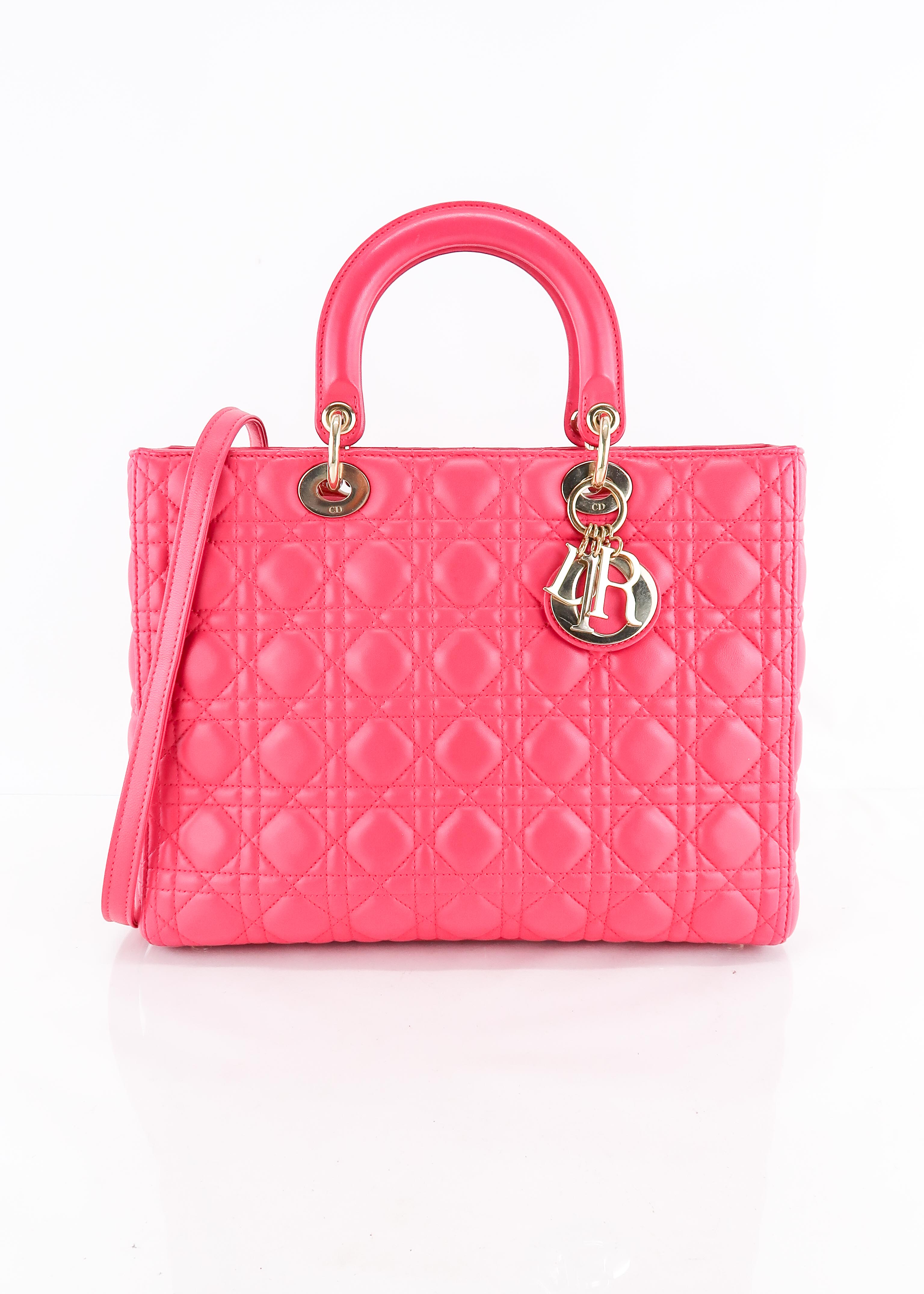Dior Lambskin Cannage Large Lady Dior Pink – DAC