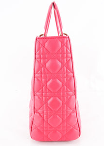 Dior Lambskin Cannage Large Lady Dior Pink