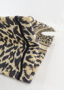 Dior Canvas Mizza Large Book Tote Leopard