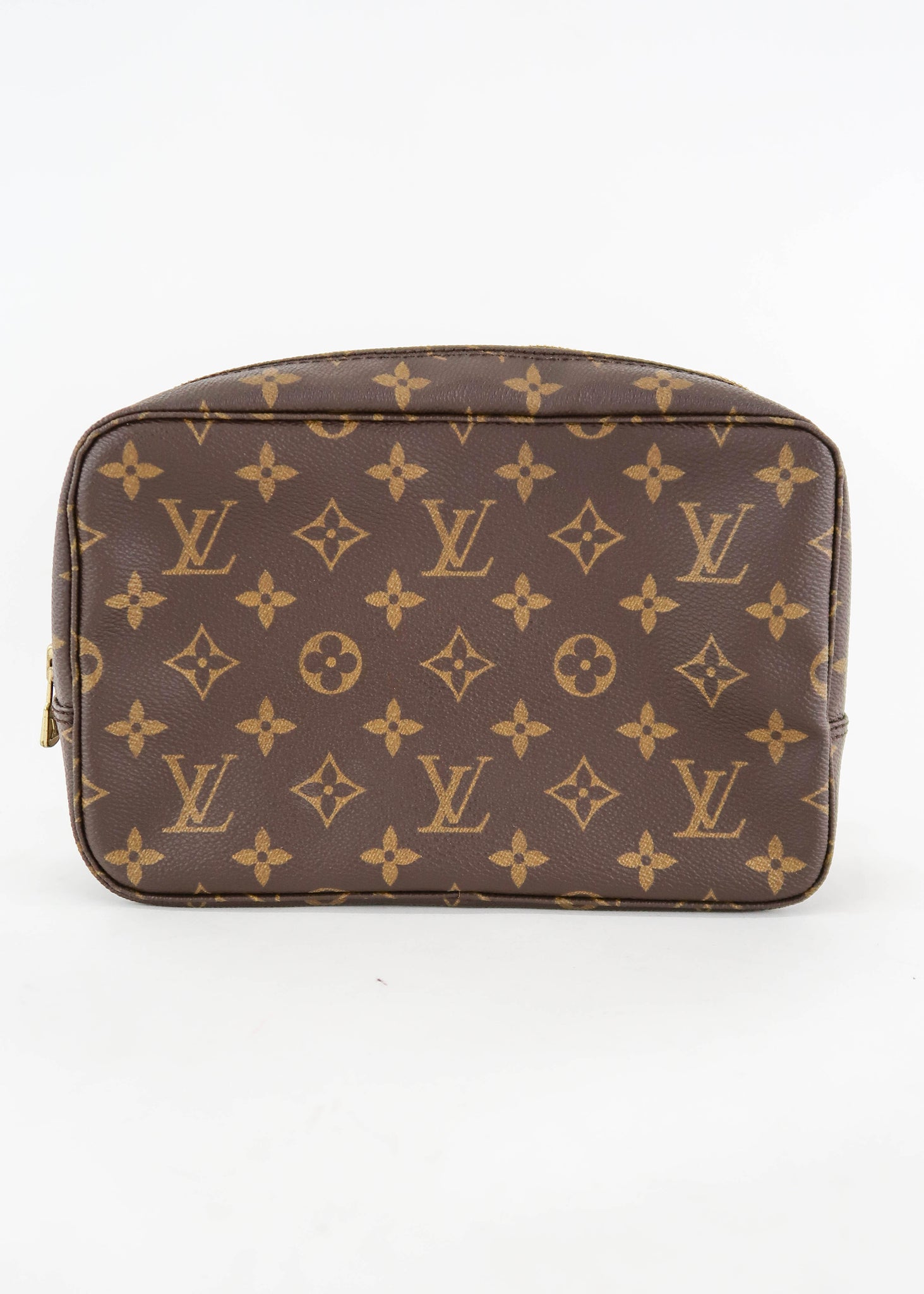 Authentic Louis Vuitton Brown Canvas Monogram Toiletry 23 Cosmetic Bag