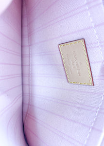 Louis Vuitton Damier Azur Neverfull Pochette Pink