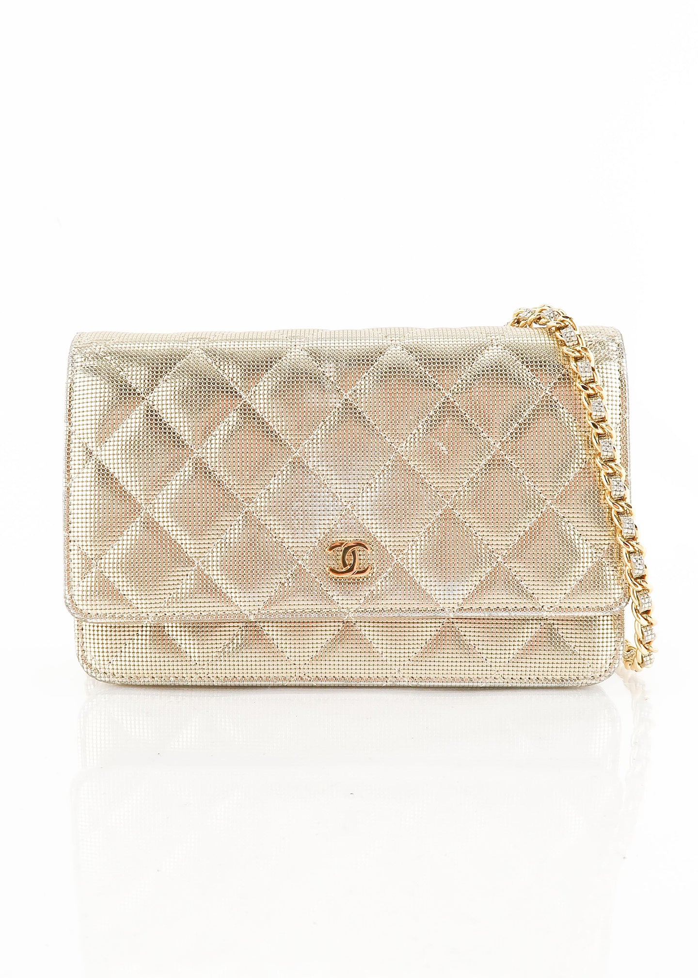 Chanel Sequin Wallet on Chain Gold – DAC