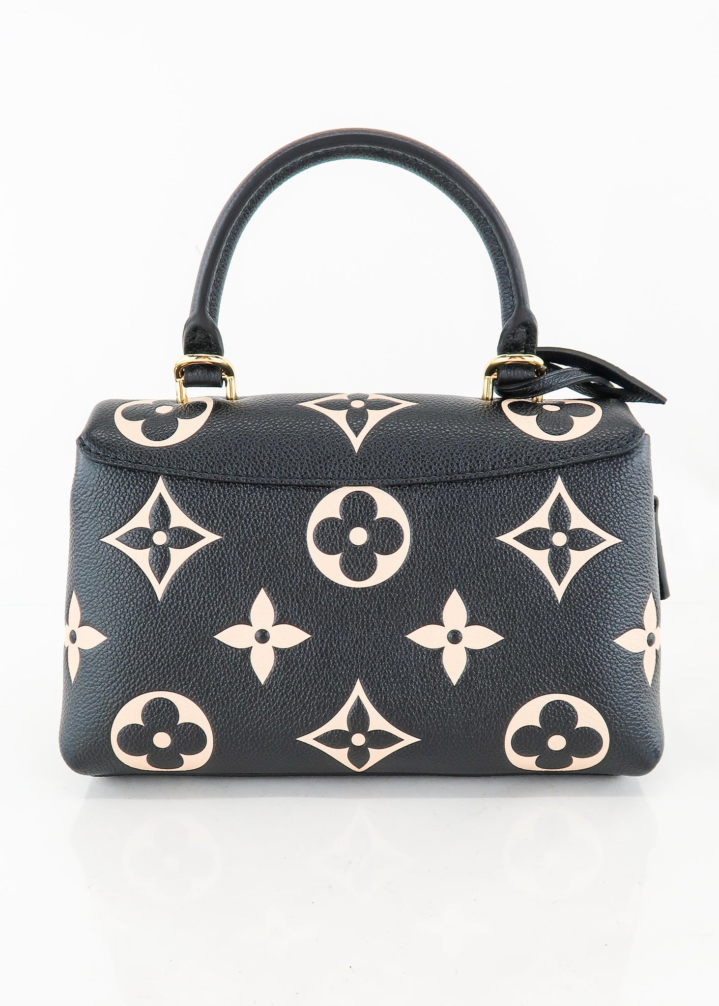 Louis Vuitton LV Women Madeleine BB Handbag Black Beige Embossed Grained  Cowhide Leather - LULUX
