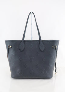 Louis+Vuitton+Neverfull+Tote+MM+Black+Leather+Monogram+Empreinte for sale  online