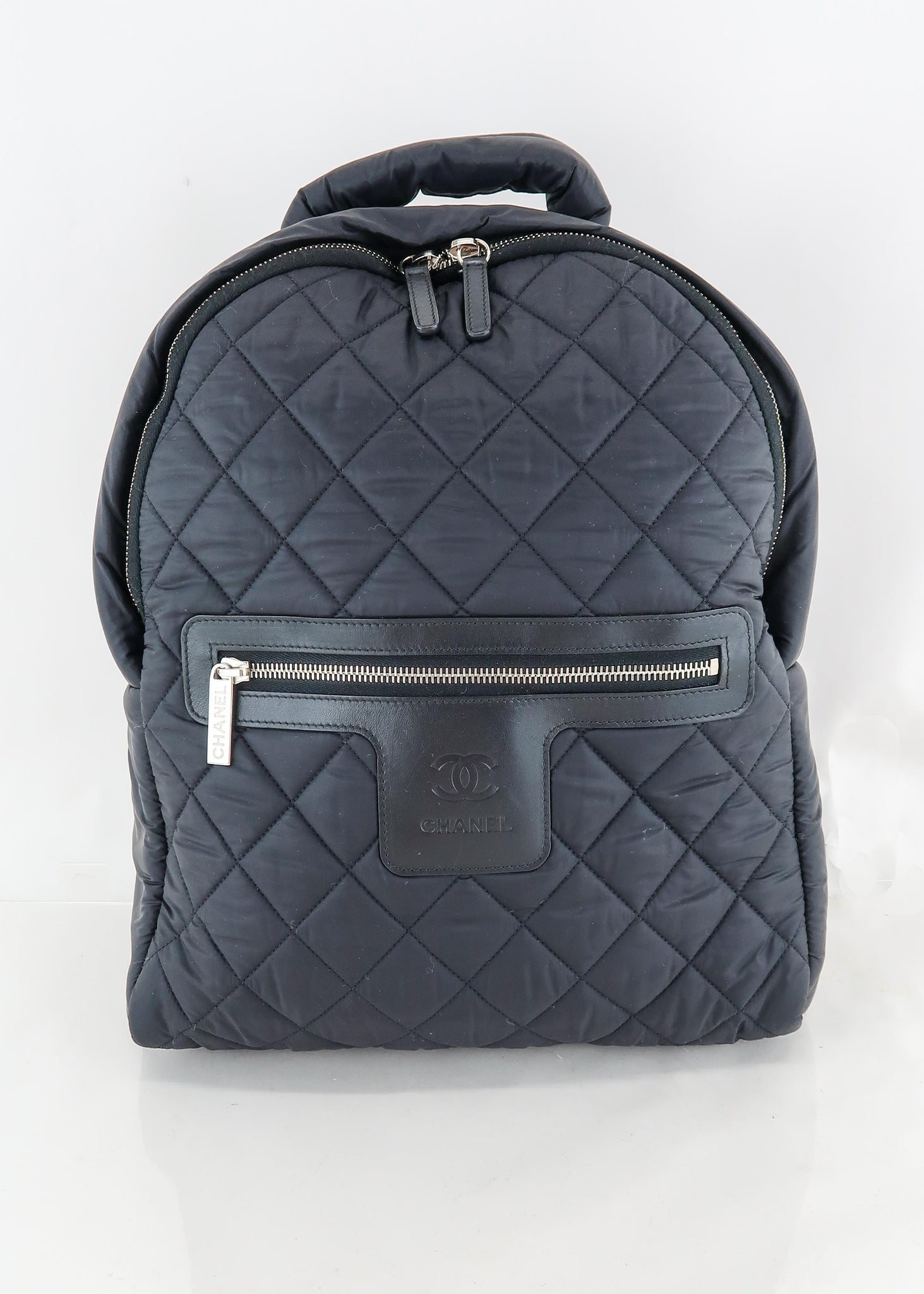 Chanel Dark White Quilted Nylon Coco Cocoon Tote Bag