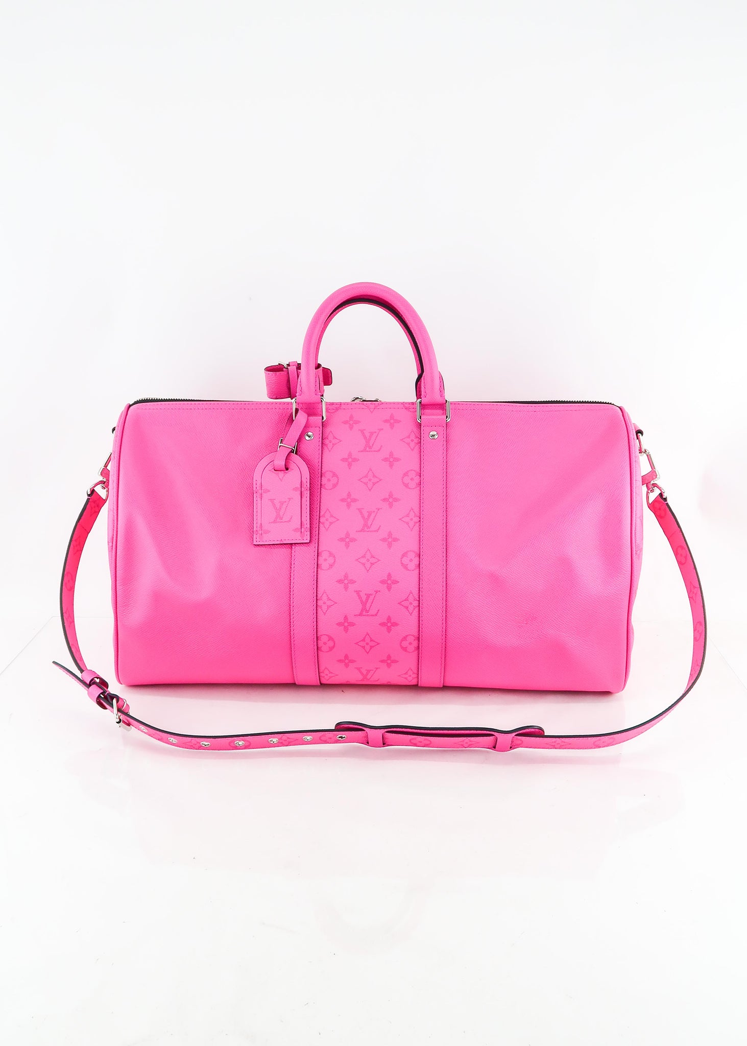Louis Vuitton, Bags, Louis Vuitton Rare Mesh Keepall 5 Monogram Duffle Bag  Travel Bag Neon Hot Pink