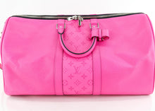 Load image into Gallery viewer, Louis Vuitton Rose Taigarama Keepall 50 Bandouliere