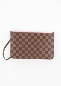 Louis Vuitton Damier Ebene Neverfull Pochette Pink