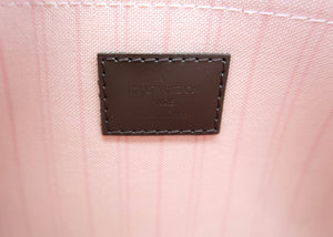 Louis Vuitton Damier Ebene Neverfull Pochette Pink