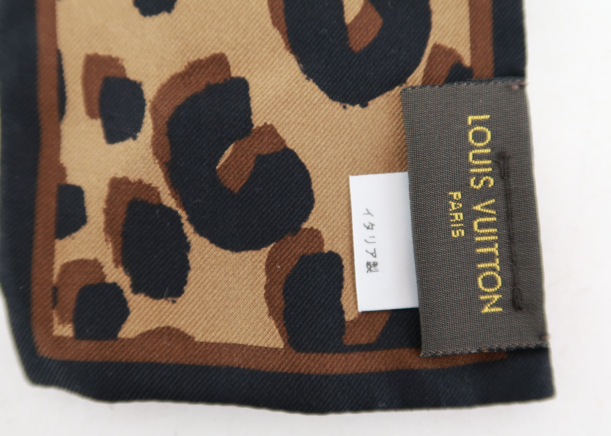 LOUIS VUITTON Leopard Print Silk Bandeau Brown/Black