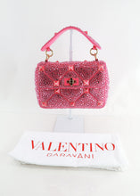 Load image into Gallery viewer, VALENTINO GARAVANI Crystal-embellished Roman Stud Shoulder Bag Fuchsia
