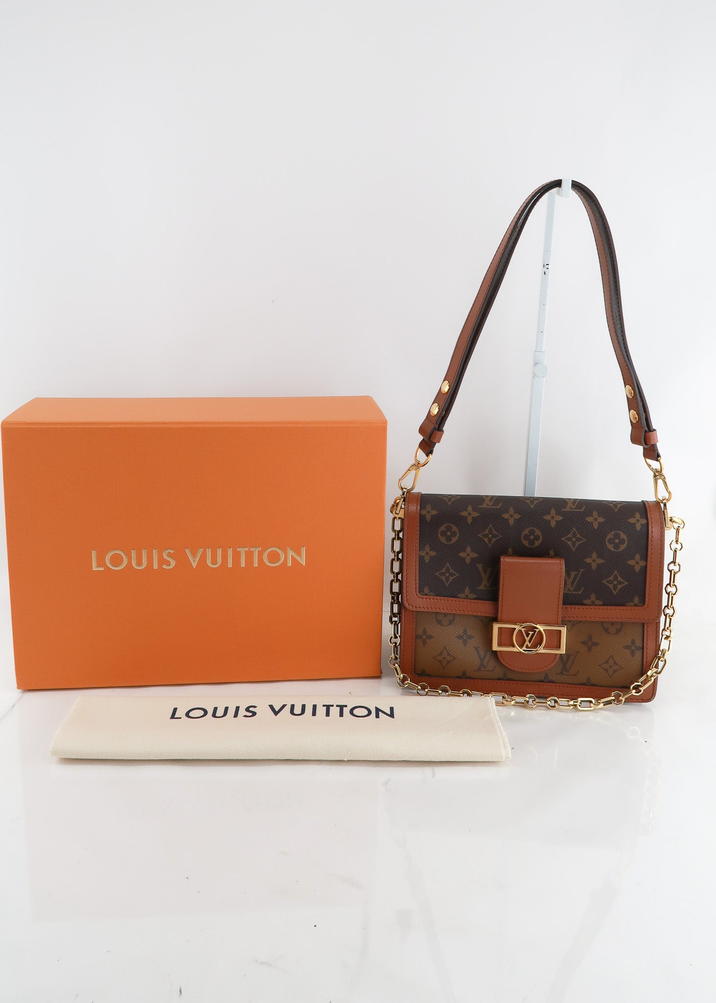 Louis Vuitton Dauphine MM Shoulder Bag Monogram Coated Canvas
